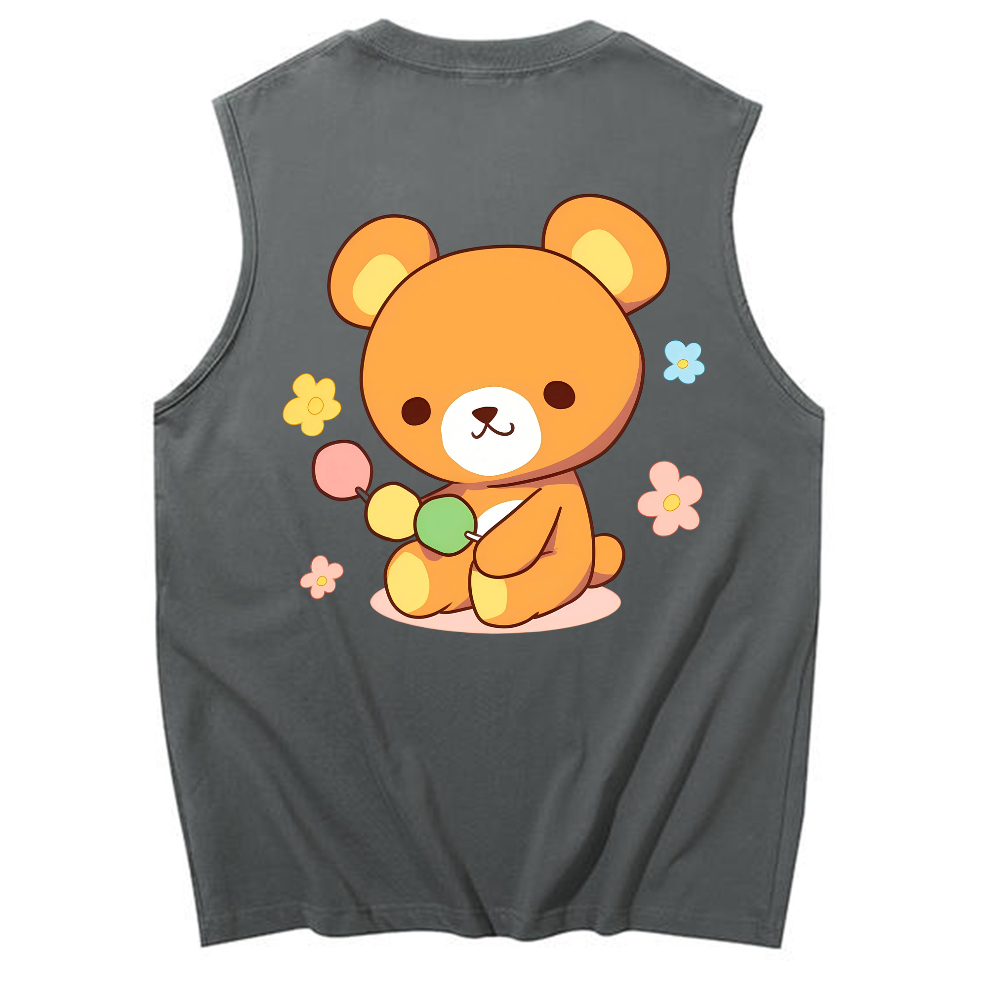 （画像用） リラックマ リラックマ キイロイトリ Rilakkuma Korilakkuma Kiiroitori コットン100％タンクトップ（背面プリント）